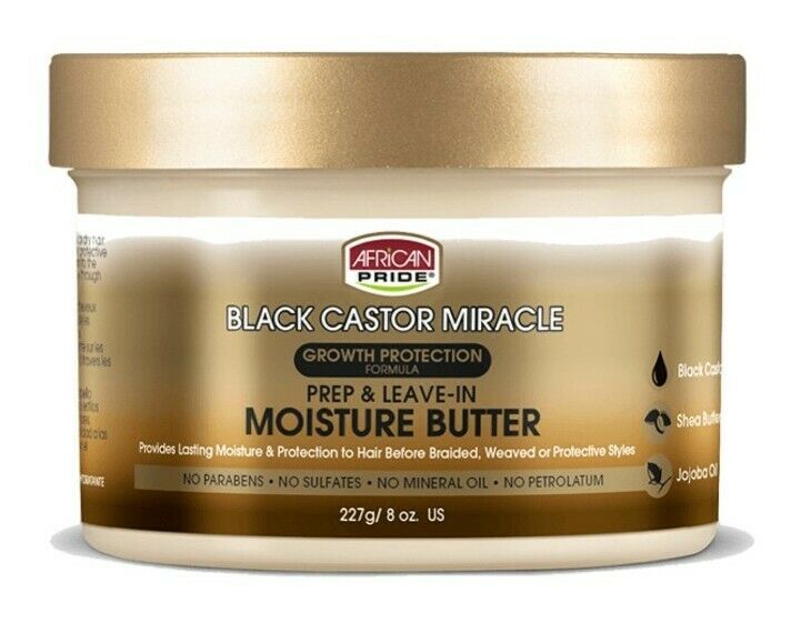 African Pride Black Castor Prep & Leave-In Moisture Butter 227g 8oz African Pride