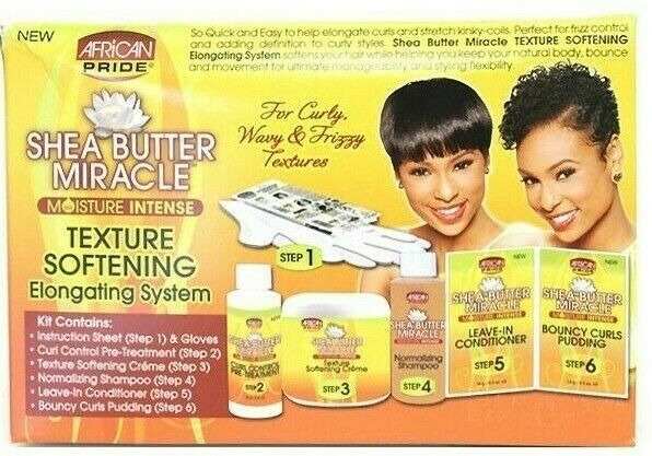African Pride Shea Texture Softening Kit Elongating System African Pride