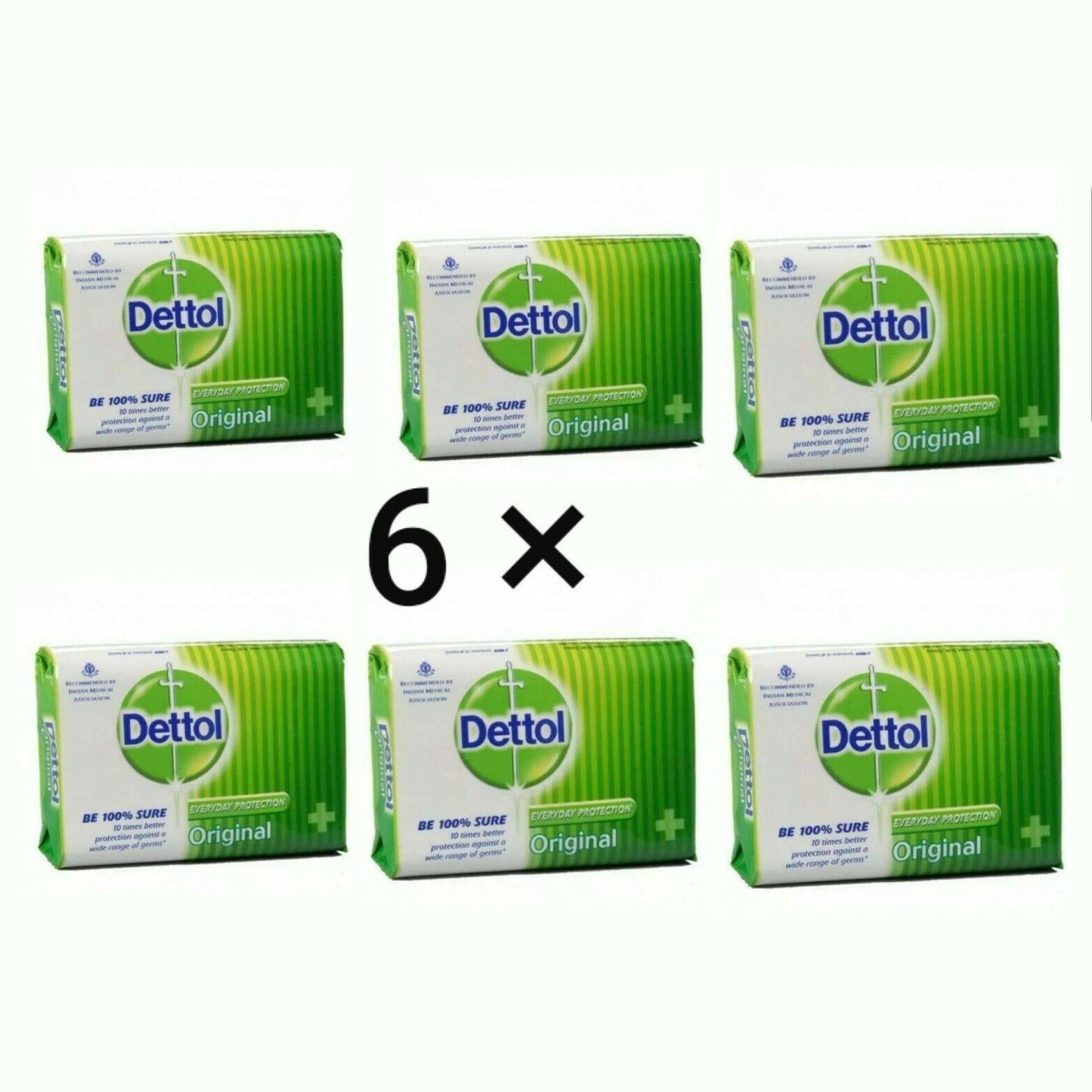 DETTOL Original Antiseptic Soap 6 ×  90g - Dettol Anti-Bakterielle Seife Dettol