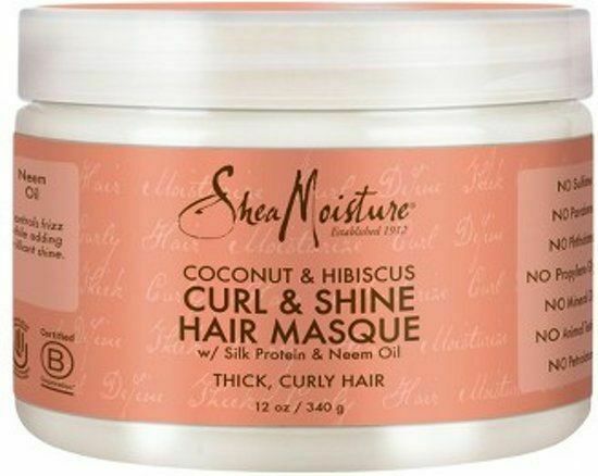 Shea Moisture Coconut & Hibiscus Curl & Shine Hair Treatment Masque 340g Shea Moisture