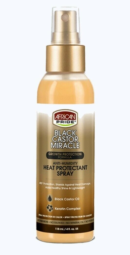 African Pride Black Castor Anti-Humidity Heat Protectant Spray 118ml African Pride