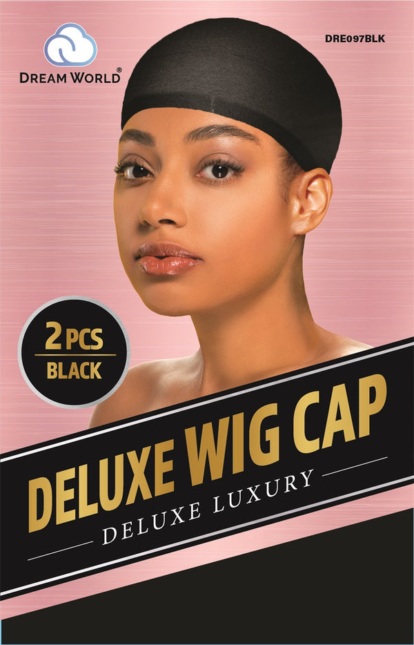 Dream World Women Deluxe Luxury Wig Cap 2pcs DRE097BLK Dream World