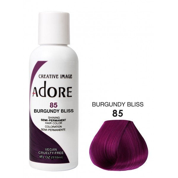 Adore Creative Image Semi Permanent Hair Color 85 Burgundy Bliss 118ml Adore