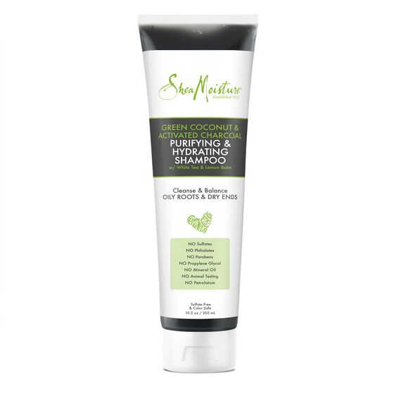 Shea Moisture Green Coconut & Activated Charcoal Purifying Hydrating Shampoo 305ml Shea Moisture