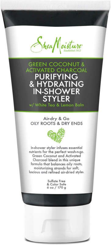 Shea Moisture Green Coconut & Activated Charcoal Purifying Hydrating In-Shower Styler 170g Shea Moisture