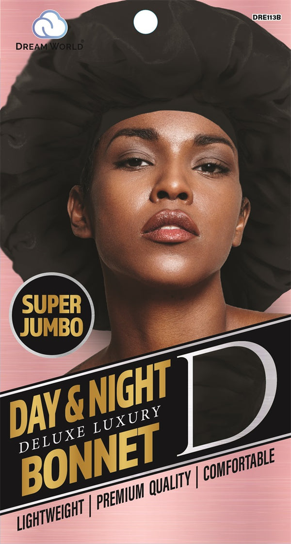 Dream World Women Super Jumbo Day & Night Deluxe Luxury Bonnet Black DRE113B Dream World