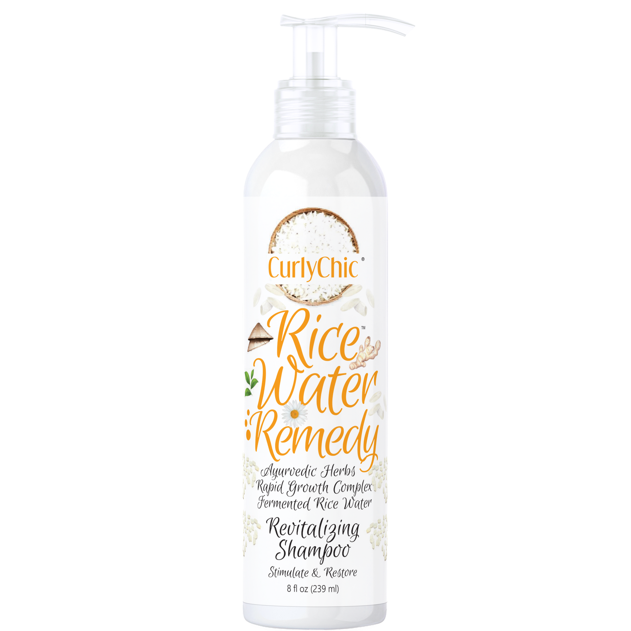 Curly Chic Ricewater Stimulate & Restore Revitalizing Shampoo 239ml Curly Chic