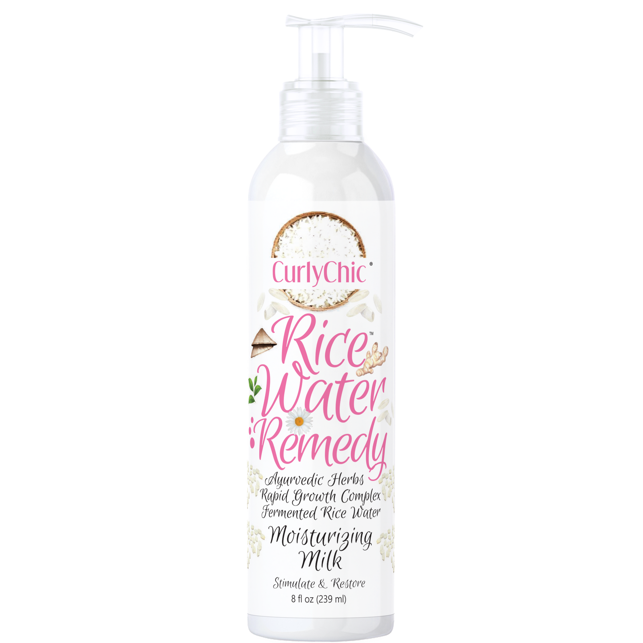 Curly Chic Ricewater Stimulate & Restore Moisturizing Hair Milk 239ml Curly Chic