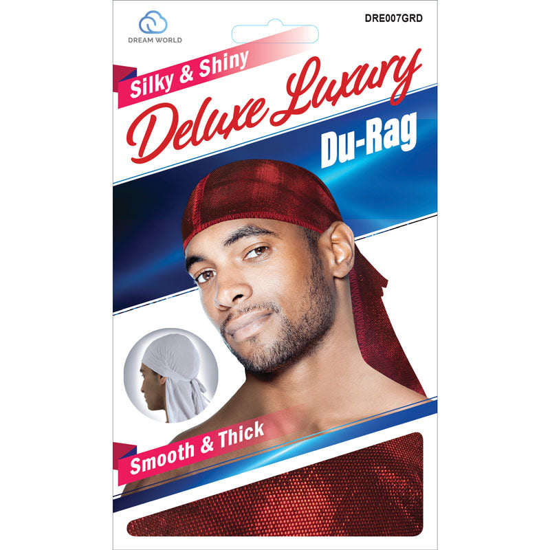 Dream World Silky & Shiny Deluxe Luxury Du-Rag Glitter Red DRE007GRD Dream World