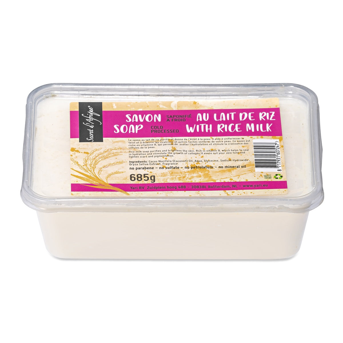 Secret d'Afrique Soap with Rice Milk Cold Processed 685g Secret d'Afrique