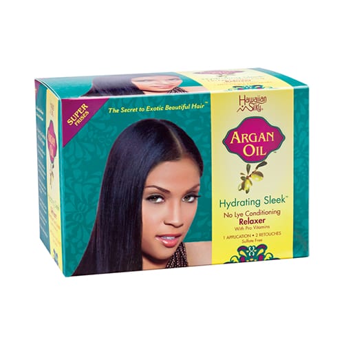 Hawaiian Silky Argan Relaxer Kit Super Hawaiian Silky