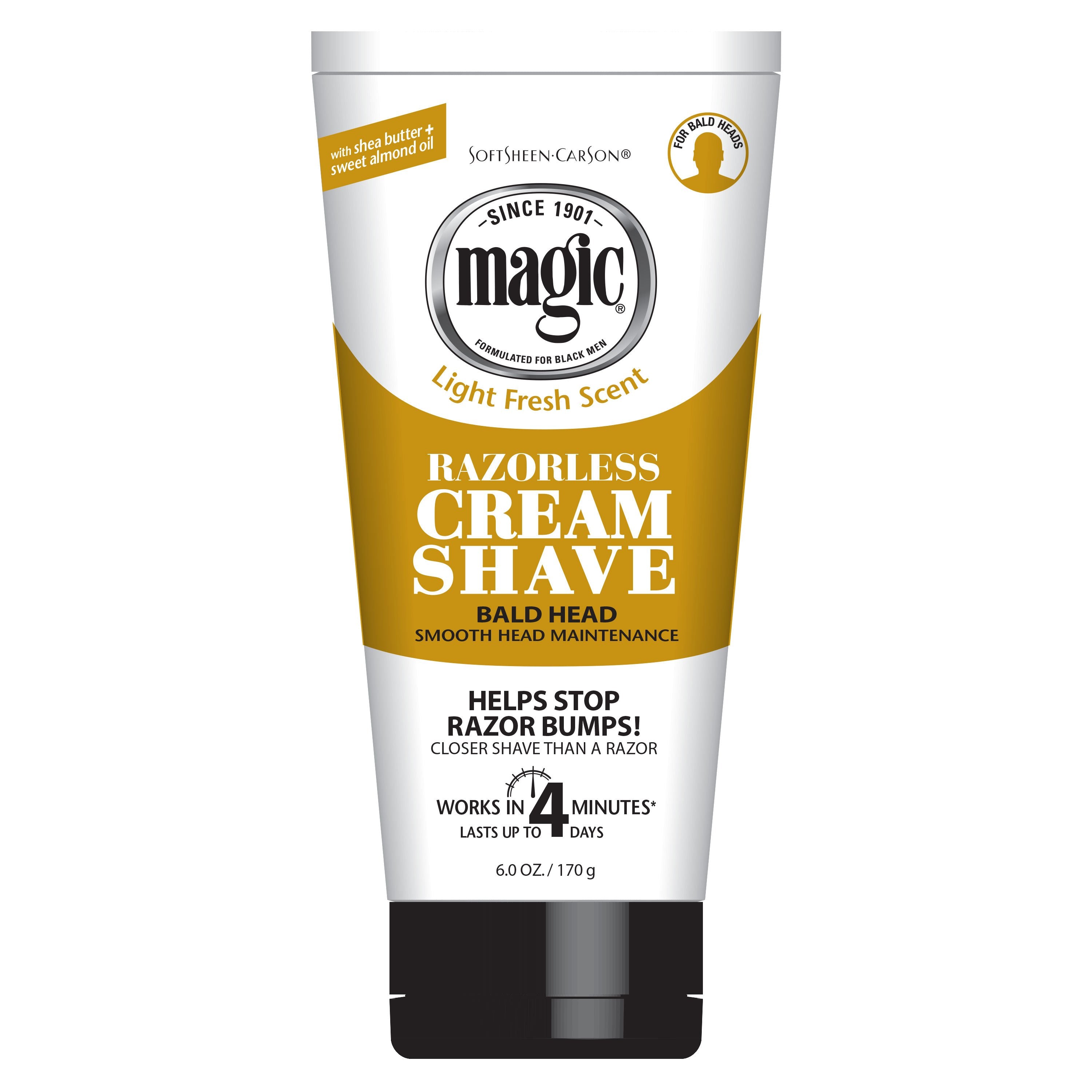 Magic Shaving Razorless Cream Shave Smooth For Bald Head Maintenance 170g Magic Shaving
