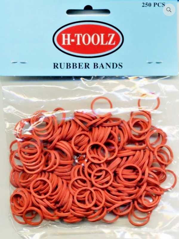 Rubberbands H-Toolz Red 250 Pieces - Haargummi H-Toolz