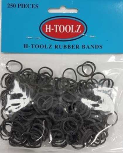Rubberbands H-Toolz Schwarz 250 Pieces  - Haargummi H-Toolz