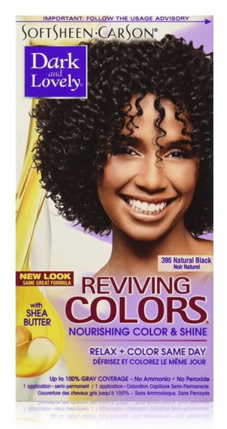 Dark & Lovely SoftSheen-Carson Nourishing Semi Permanent Reviving Hair Color #395 Natural Balck Dark and Lovely