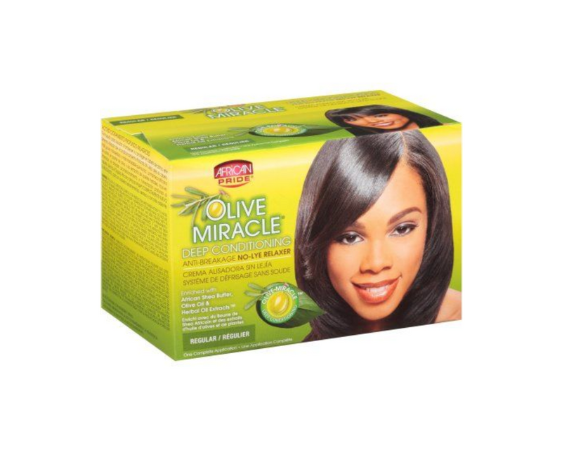 African Pride Olive Miracle Anti Breakage Relaxer Kit Regular African Pride