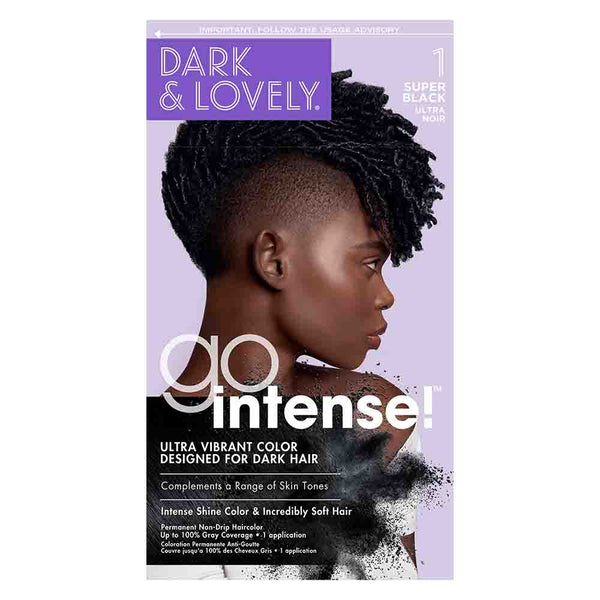 Dark and Lovely Hair Color Go Intense #1 Super Black Ultra Vibrant Color Dark and Lovely