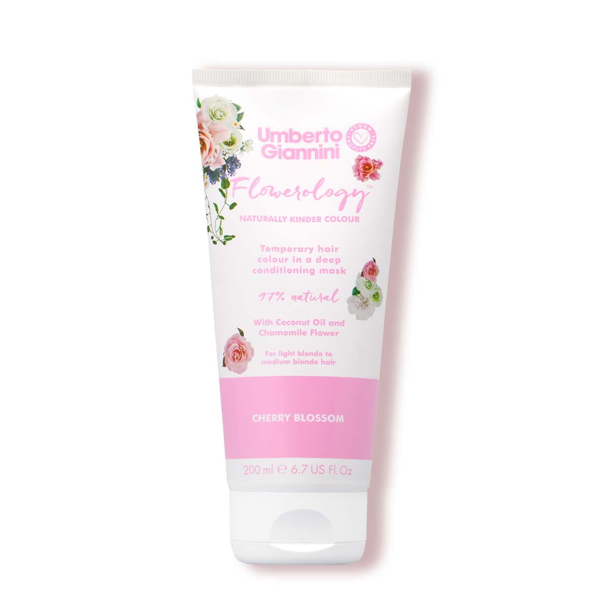 Umberto Giannini Flowerology Temporary Colour Mask – Cherry Blossom 200ml Umberto Giannini