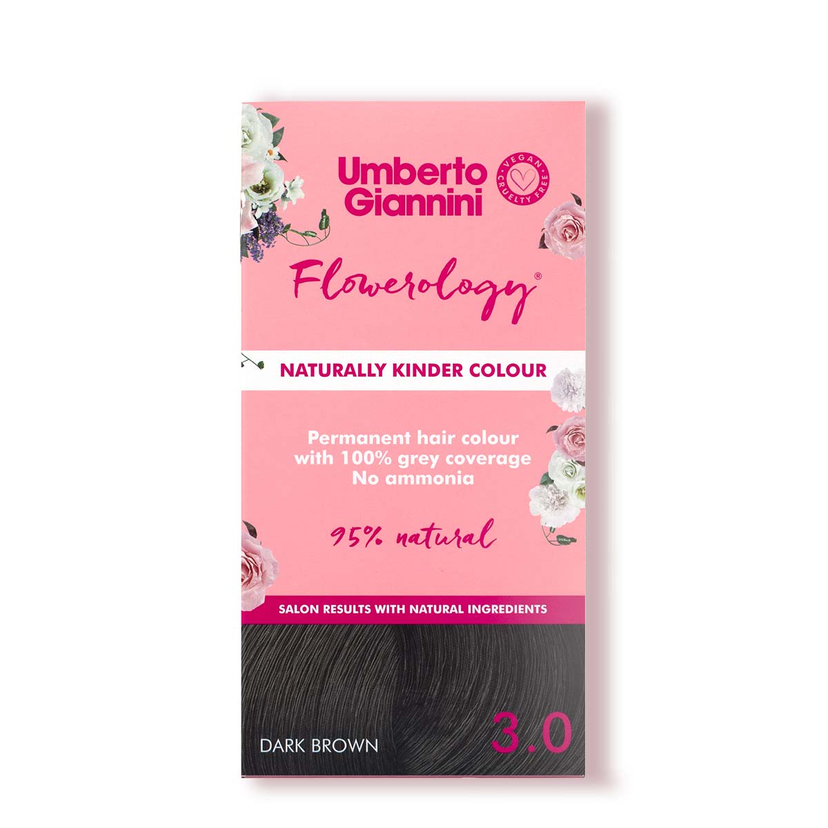 Umberto Giannini Flowerology Naturally Kinder Vegan Colour Dark Brown 110ml Umberto Giannini