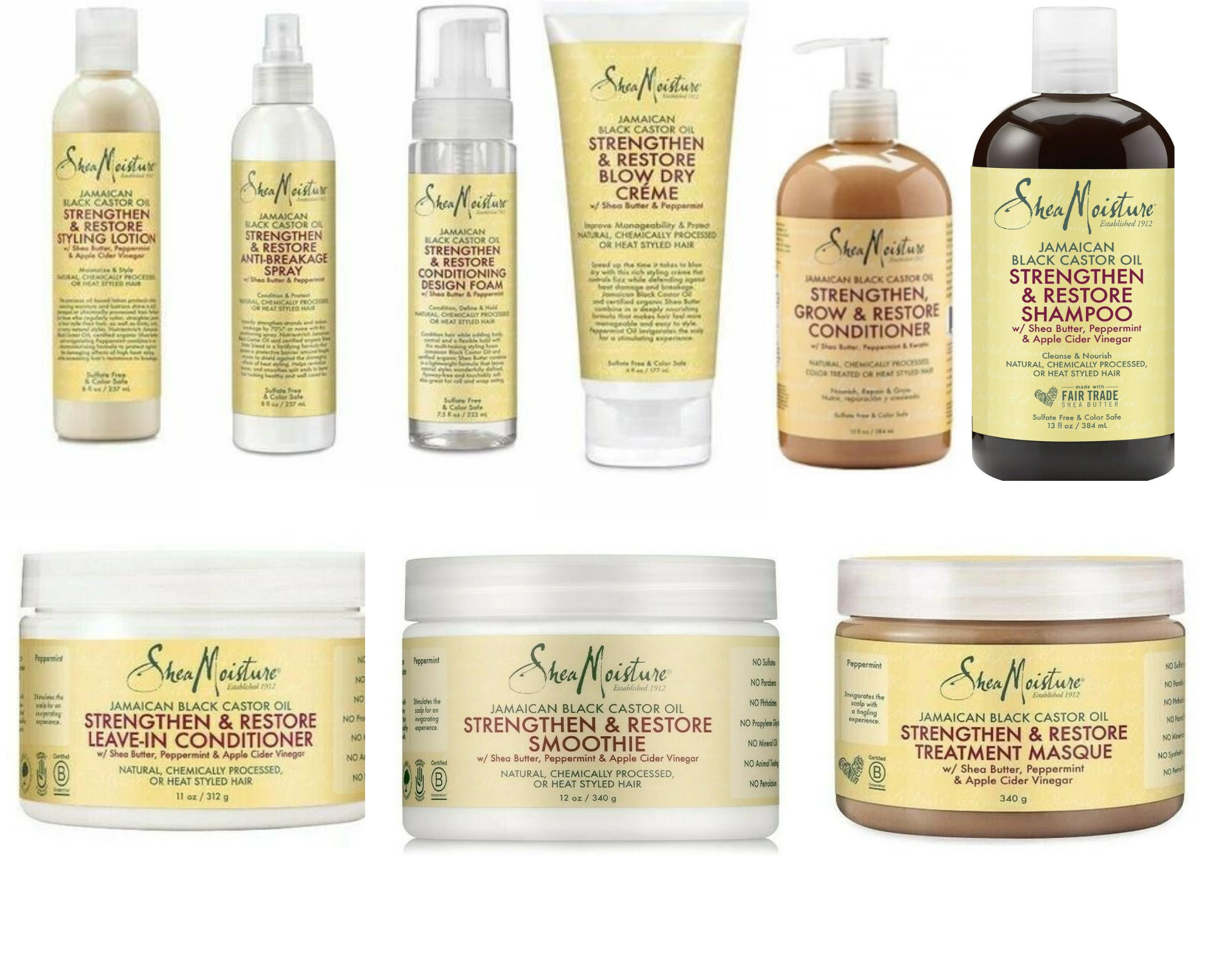 Shea Moisture Jamaican Black Castor Oil Bundle / Sparset Shea Moisture