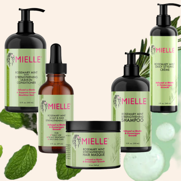 Mielle Rosemary Mint Bundel with Shampoo, Mask, Styling Creme, Leave In Conditioner and Oil Mielle Organics