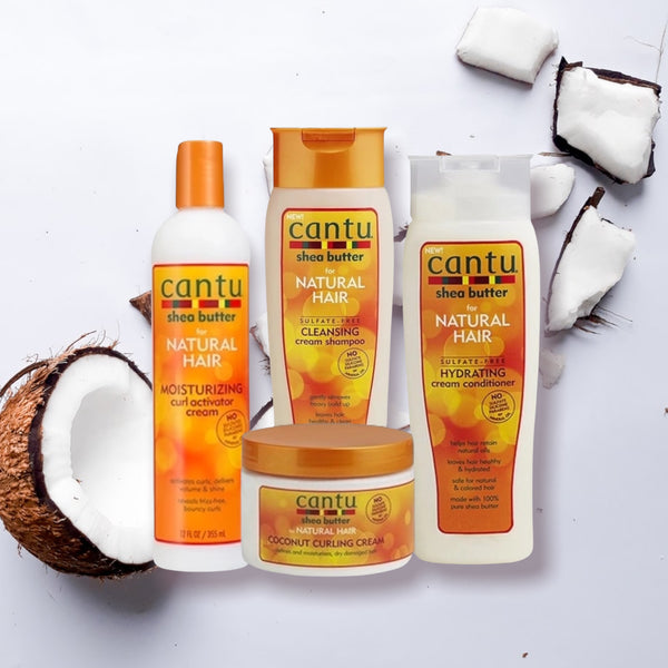 Cantu Shea Butter 4er Set mit Shampoo, Conditioner, Curl Activator und Curling Cream Cantu
