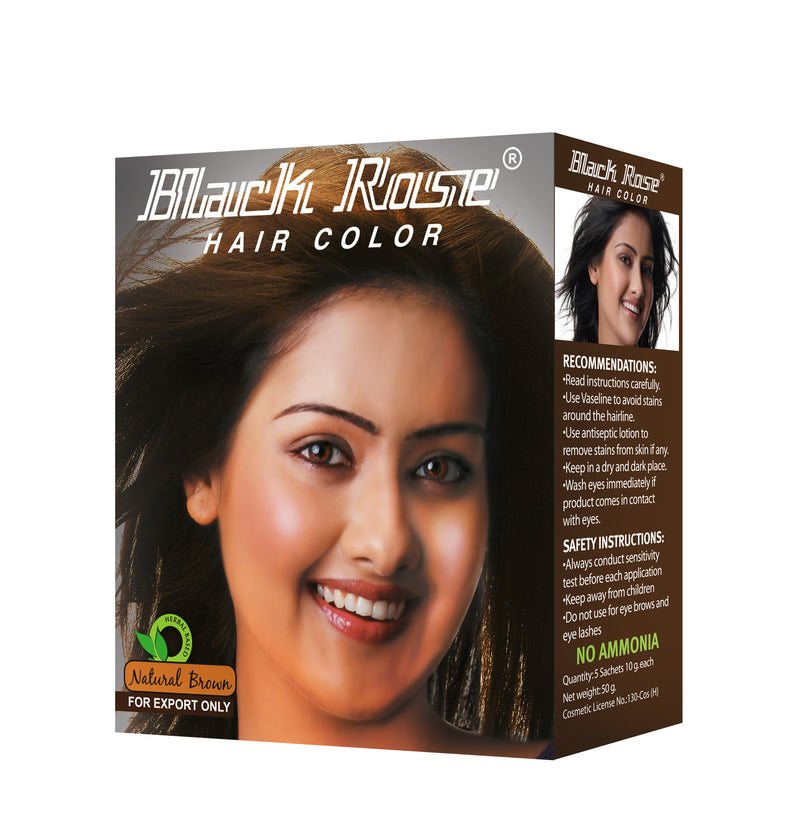 Black Rose Hair Color Henna Powder 50g Natural Brown (5x10g) Black Rose