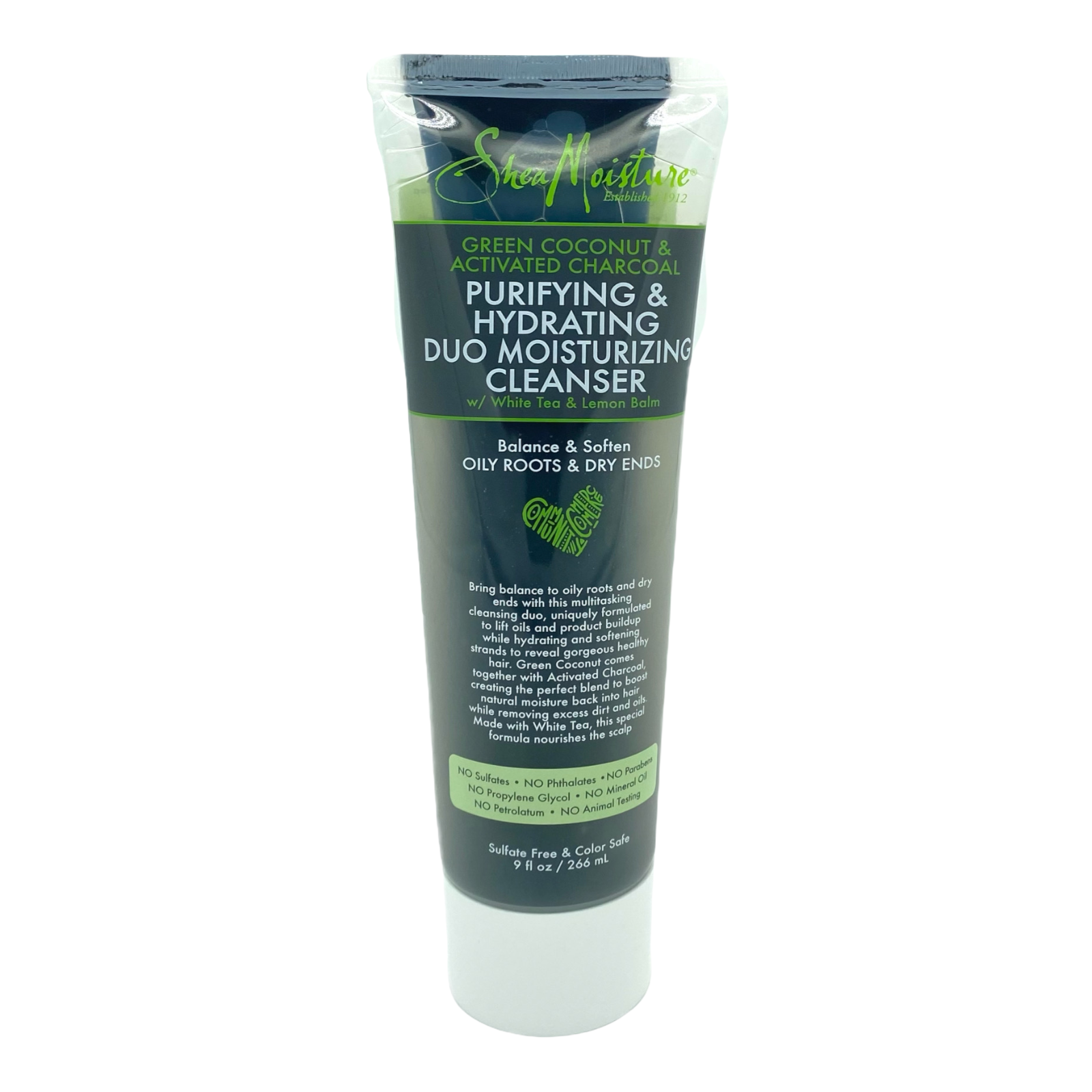 Shea Moisture Green Coconut & Activated Charcoal Purifying & Hydrating Duo Moisturizing Cleanser 266ml Shea Moisture