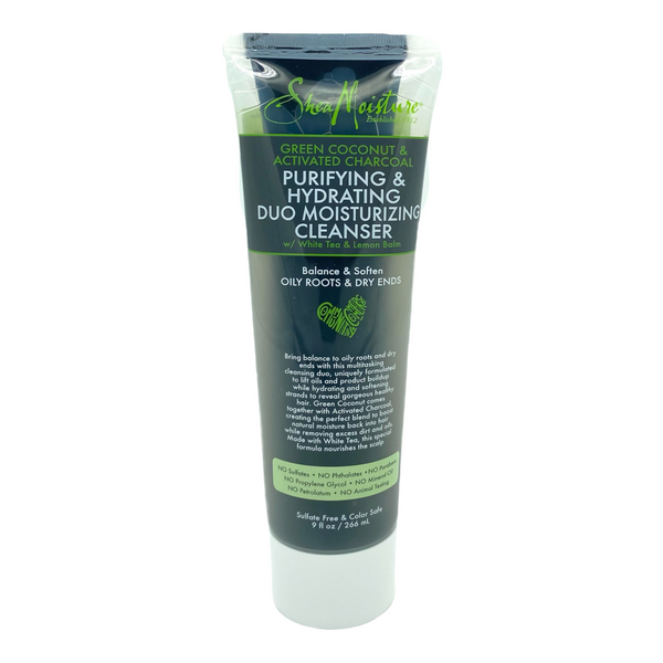 Shea Moisture Green Coconut & Activated Charcoal Purifying & Hydrating Duo Moisturizing Cleanser 266ml Shea Moisture