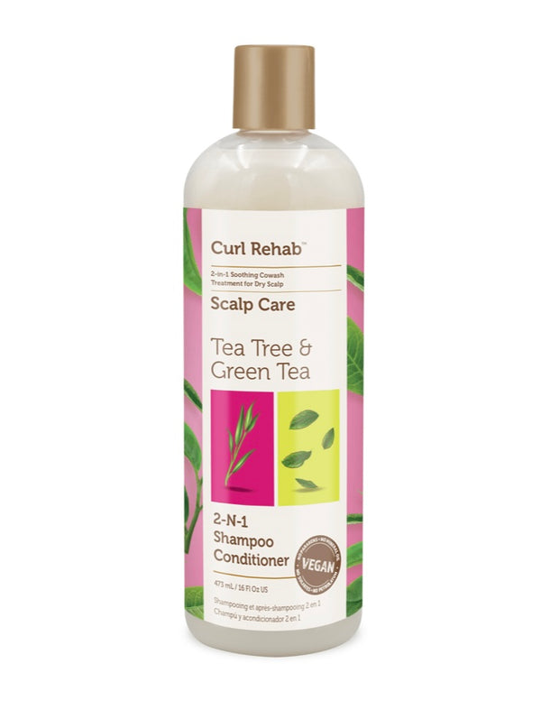 Curl Rehab Tea Tree Oil & Green Tea 2-in-1 Shampoo Conditioner 473ml Curl Rehab