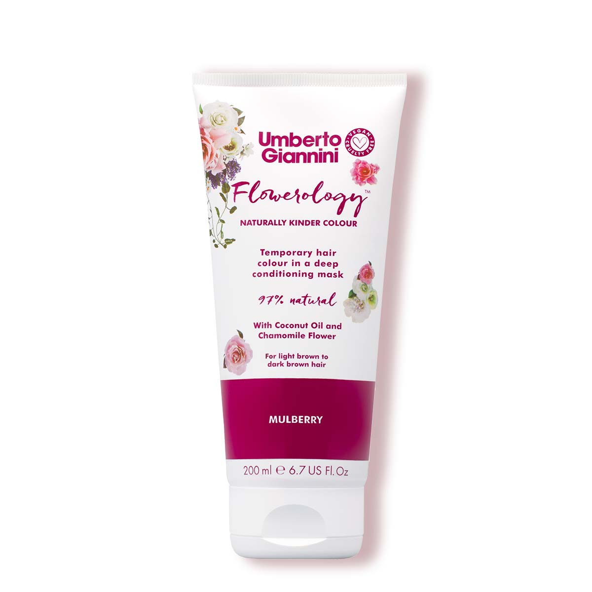 Umberto Giannini Flowerology Temporary Colour Mask – Mulberry 200ml Umberto Giannini