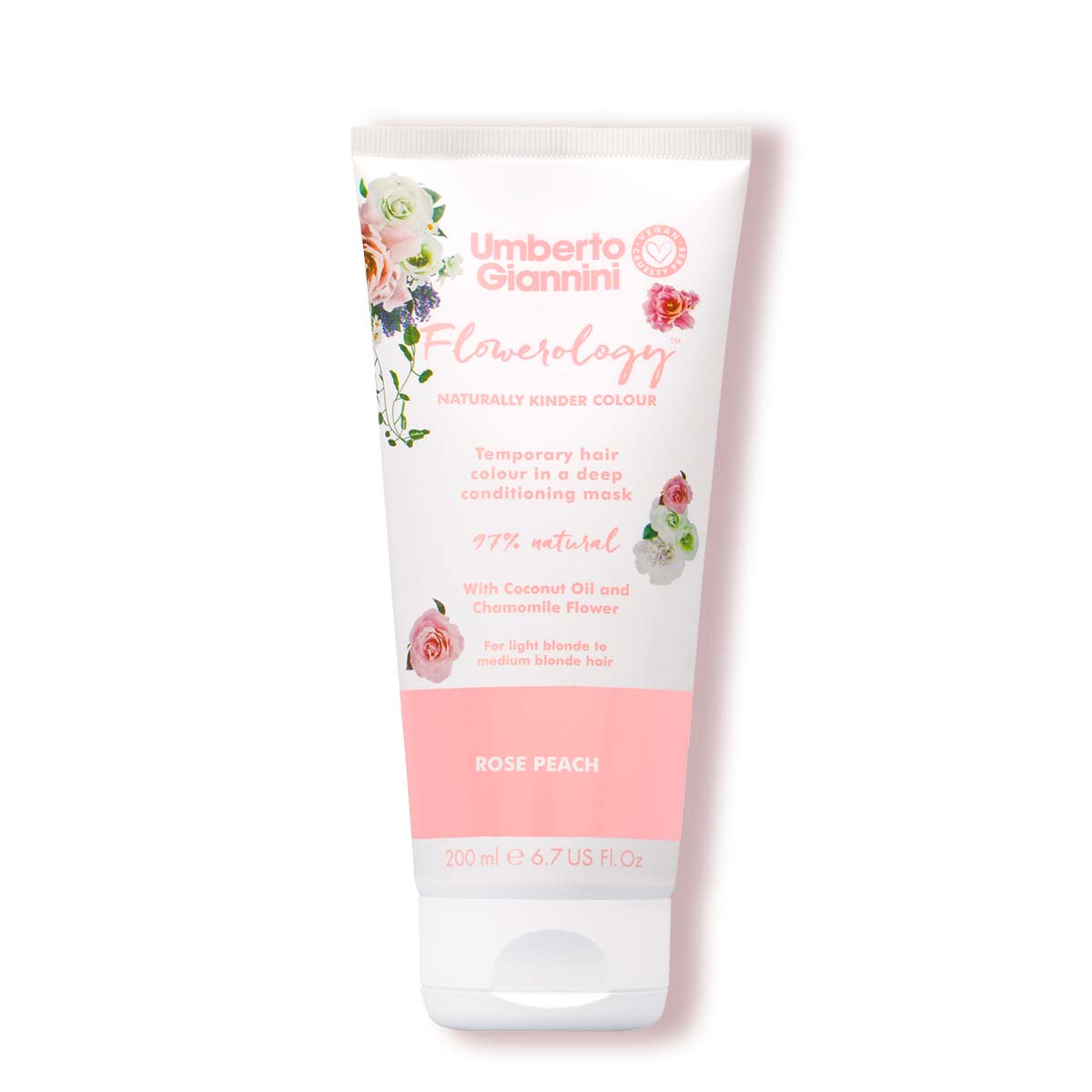 Umberto Giannini Flowerology Temporary Colour Mask – Rose Peach 200ml Umberto Giannini